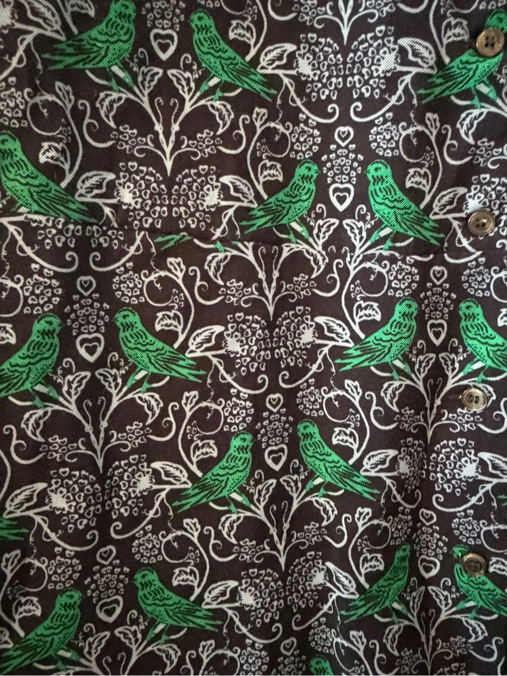 Boden Blue and Green Floral Bird Printed Midi Dress Size 16/18 - Picture 7 of 8